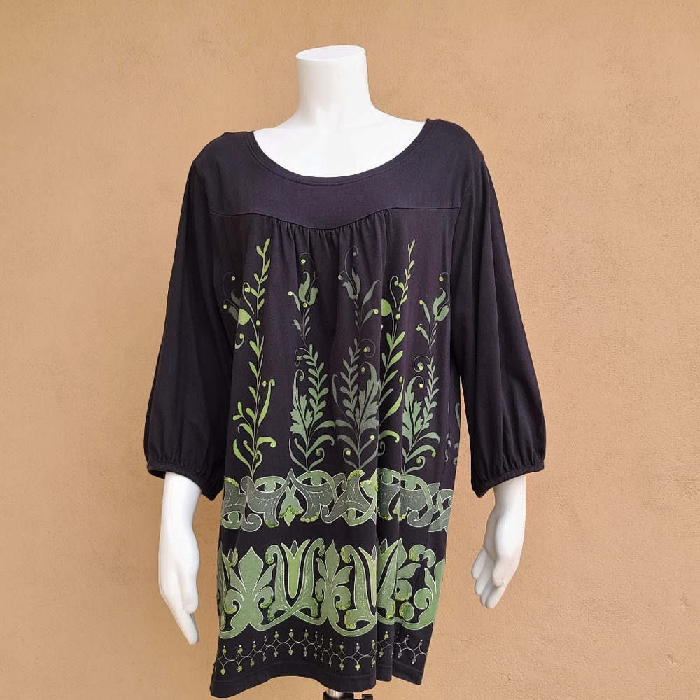 STYLE & CO Peasant Top 2x Tunic Knit Shirt Plus 2X Sleeves 3/4 Sleeve - Picture 7 of 15